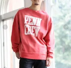 BEAMS ルーズカレッジ スウェット クルー USED加工 ピンク メンズ Sのサムネイル