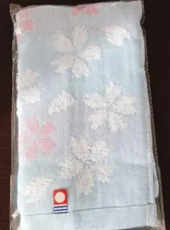 【新品 未開封】今治タオル ハンドタオル 桜柄 水色