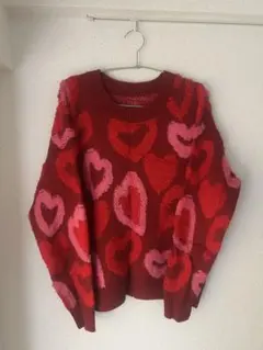 ハート柄オーバーサイズニットセーター