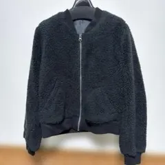 ブラック フリースジャケット M