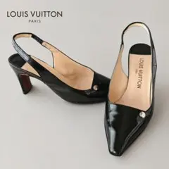 ✨VUITTON ヴィトン スリングバックエナメルパンプスブラック 36のサムネイル