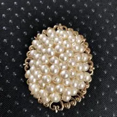 パール風ブローチ レトロ