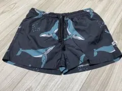 クジラ柄 ベビー水着 ダークグレー