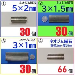 3rdbk.shinya様御依頼品　ネオジム磁石四種合計156個セット