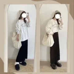 しまむら choco ハッピーバッグ コーデュロイ タイトロングスカート 黒のサムネイル