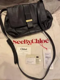 SeeByChloé ブラックレザーショルダーバッグ