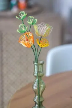 ビーズフラワー　ブーケ　ハンドメイド 造花 インテリア　枯れない花　No.70