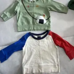 GAP トレーナー　長袖トップス　シャツ2枚セット 80 男の子　おにぎりバック