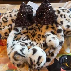 ブラウン ヒョウ柄 ミニーちゃんファン キャップ ディズニー