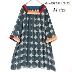 スナオクワハラ 派手カラー シフォン シアーチュニック 透け感 M a0296のサムネイル