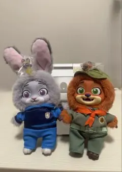 TOPTOY ズートピア ぬいぐるみ、目印チャームセット(ニック、ジュディ)