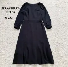 ストロベリーフィールズ セレモニー ワンピース ネイビー 卒業式 入学式