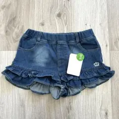 フリル付きデニムショートパンツ 110