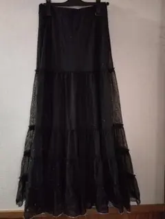 黒レース　ロングスカート
