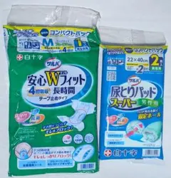 サルバ Mサイズ 大人用おむつ 1枚入+ 尿取りパッド 男性用 2枚入 白十字のサムネイル