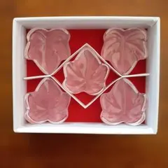 葉っぱ型クリスタル箸置き5個セット