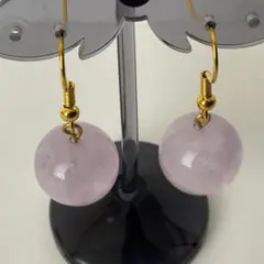 【天然石★アメジスト★フックピアス★大玉★ハンドメイド★ファッション★ピアス】