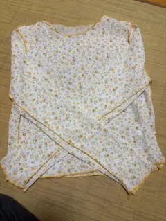 メロウリブ レタストリム トップス 花柄 イエロー FRIFUL