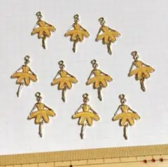 バレリーナ エナメルチャーム 10個 イエロー