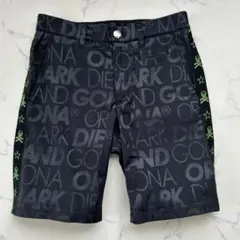 MARK & LONA マーク＆ロナ ストレッチ ハーフパンツ ネイビー スカル