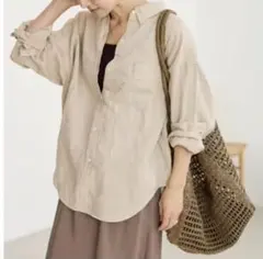 ジャーナルスタンダードレリューム カラーリネンオーバーサイズシャツ ベージュ