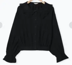 サマンサ モスモス　お皿モチーフ刺繍ブラウス （ブラック）のサムネイル