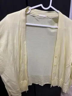 イエロー　uvカットカーディガン　s
