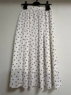 【美品】JILLSTUART ドット柄 フレアスカート ホワイト系 FR