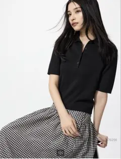 UNIQLO 黒 半袖ポロセーター