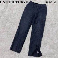 UNITED TOKYOデニムライクパンツ スリット スラックス デニム パンツのサムネイル