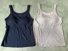 UNIQLO エアリズムコットンブラタンクトップ 2枚組 ネイビー＆グレー