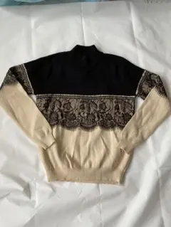 レース付き セーター