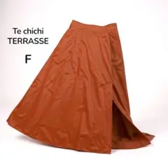 Te chichi テチチ ロングスカート オレンジ コーデュロイ ゆったり