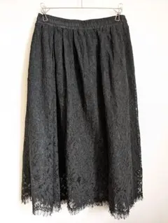 earthmusic&ecology すきな丈レーススカート（ミディ）