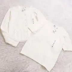 新品　UNIQLO ユニクロ　ツインアンサンブルニット　白　ケーブル