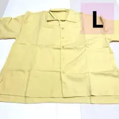 Lサイズ 新品 七分袖シャツ メンズ 開襟シャツ 夏 シンプル