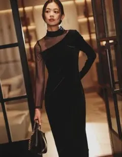 アニュアンス　シアーコンビタイトワンピース