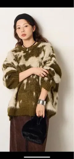 ESICA モヘアタッチマーブルニット