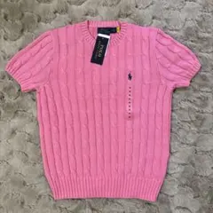 新品！Polo Ralph Lauren ピンク 半袖ニット M ピーマコットン