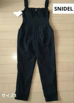 【新品未使用】snidel サイズ1 レース素材 ブラック サロペット