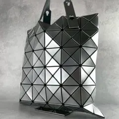 美品 バオバオイッセイミヤケ トートバッグ ルーセント シルバー 6×6