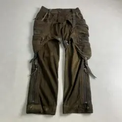14th Addiction レザー 装飾 zip クロップド カーゴパンツ 2025年最新】14th Addiction ワークパンツ・カーゴパンツ