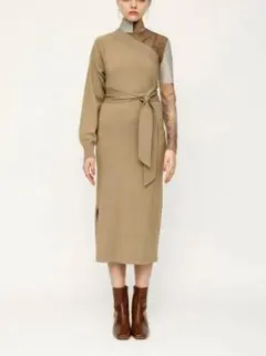 SLY　ONE SHOULDER KNIT　ワンピース　ベージュ　レディース　F