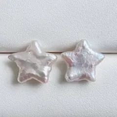 592 大粒スターバロックパール スタッドピアス13mmサージカルステンレス星