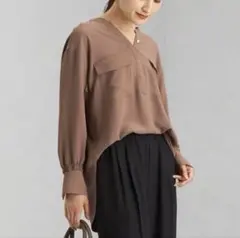 【green label relaxing】スタンドシャツ プルオーバーブラウス
