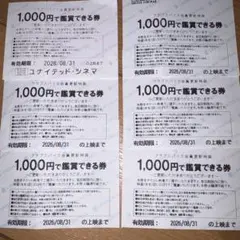 ユナイテッドシネマ 鑑賞券 1000円クーポン 会員更新特典 8月31日までのサムネイル