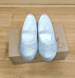 シルバー バレエシューズ　子供 17cm 女の子　フォーマルシューズ　キラキラ