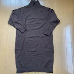 新品ユニクロUNIQLOウールブレンドハイネックスリットワンピースSニット無印