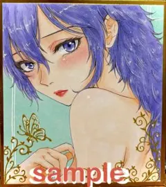 手描き　イラスト　アナログ　オリジナル　女の子　色紙