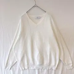 AZULBYMOUSSY Vネックニット 白 S ドルマン ゆったり 薄手